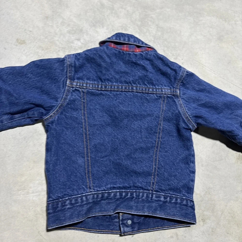 Vintage OshKosh B'Gosh Denim Jacket Flannel Lined Kids Size 5T Retro Made In USA